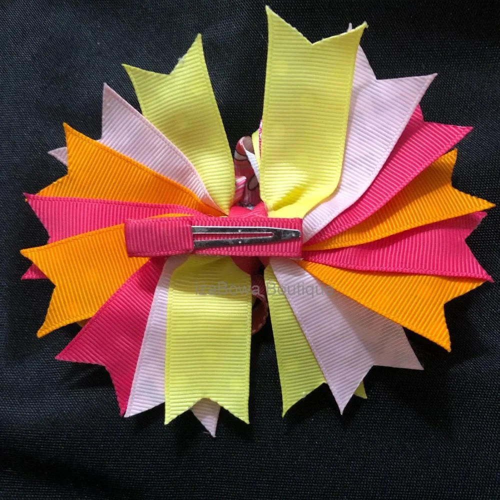 Pink Easter Bunny Deluxe Bow  (2)  5B1749  Handmade NWT Boutique
